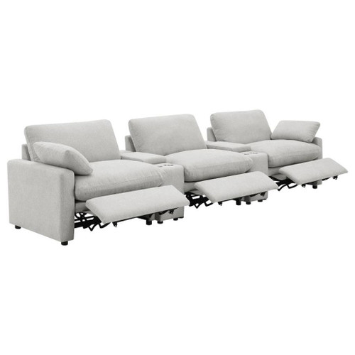 Collins - 5 Piece Power Reclining Home Theater Seating - Gray