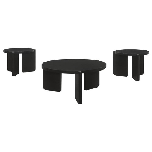 Cordova - 3 Piece Solid Wood Coffee And End Table Set - Black