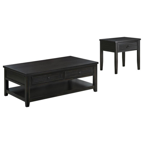Concord - 2 Piece Coffee And End Table Set Distressed - Java