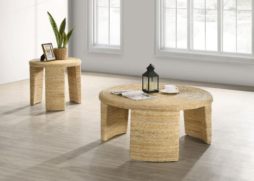 Artina - 2 Piece Rattan Coffee And End Table Set - Natural