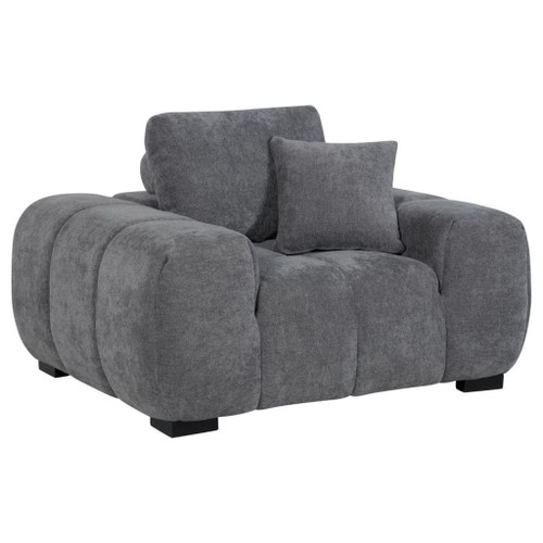 Octavia - Upholstered Track Arm Accent Chair - Charcoal Gray