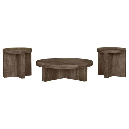 Kinkaid - 3 Piece Solid Wood Coffee And End Table Set - Brown