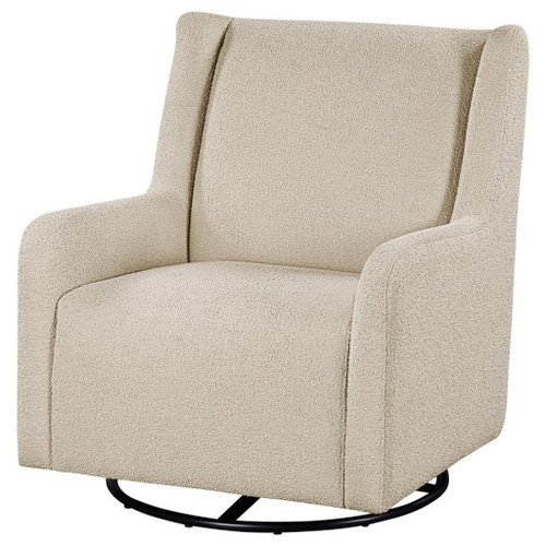 Serra - Boucle Upholstered Swivel Glider Recliner - Sandy Beige