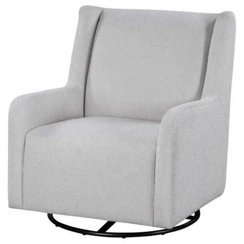 Serra - Boucle Upholstered Swivel Glider Recliner - Dove Gray