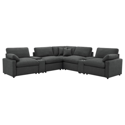 Collins - 7 Piece Modular Power Reclining Sectional - Dark Gray