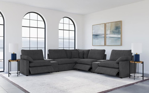 Collins - 7 Piece Modular Power Reclining Sectional - Dark Gray