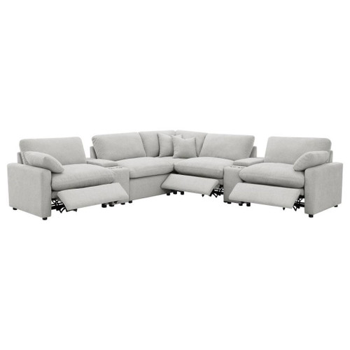 Collins - 7 Piece Modular Power Reclining Sectional - Gray