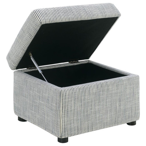 Winter - Upholstered Hydraulic Lift Top Storage Ottoman - Gray