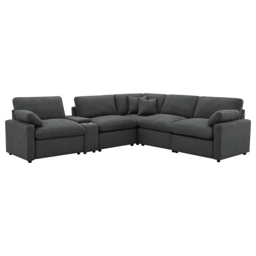 Collins - 6 Piece Modular Power Reclining Sectional - Dark Gray