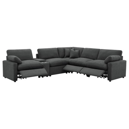 Collins - 6 Piece Modular Power Reclining Sectional - Dark Gray