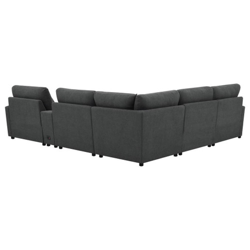 Collins - 6 Piece Modular Power Reclining Sectional - Dark Gray