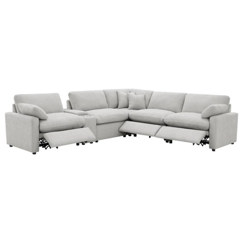 Collins - 6 Piece Modular Power Reclining Sectional - Gray