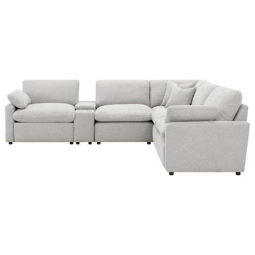 Collins - 6 Piece Modular Power Reclining Sectional - Gray