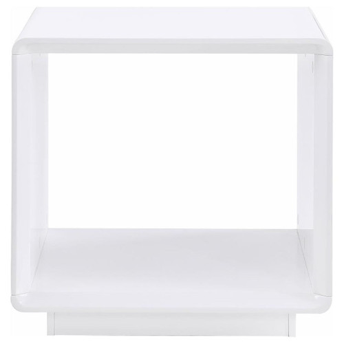 Paseo - Square End Side Table - White High Gloss
