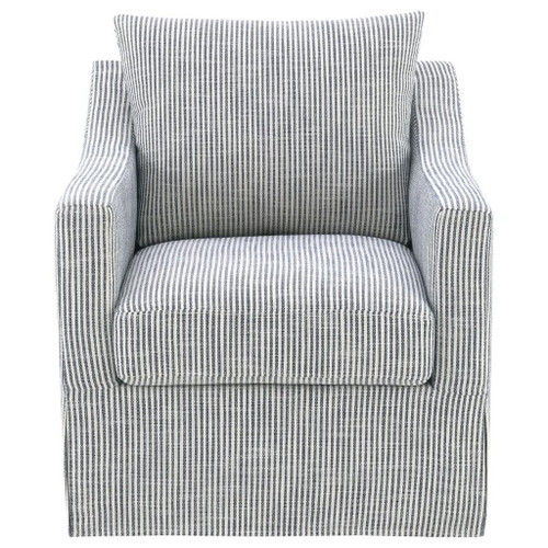 Winter - Upholstered Sloped Arm Accent Swivel Chair - Gray