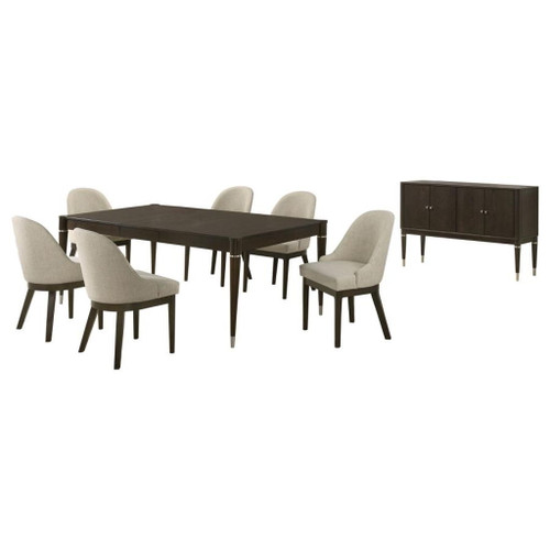 Reseda - 8 Piece Dining Set With Sideboard - Ash Brown