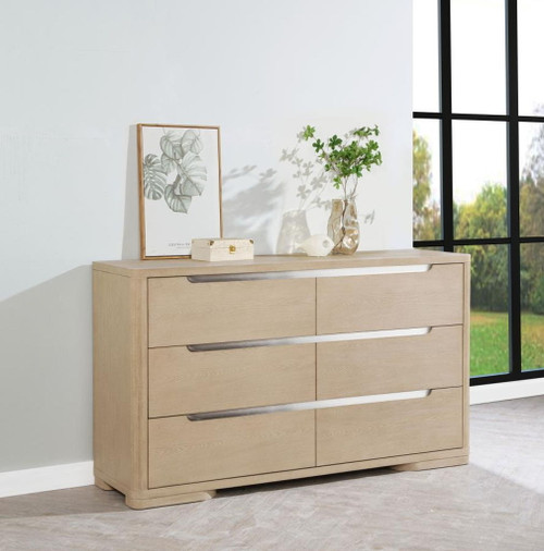 Ladera - 6-Drawer Bedroom Dresser - Light Elm
