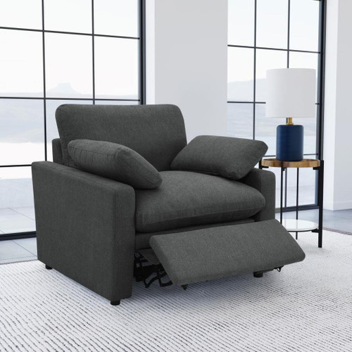 Collins - Upholstered Power Recliner Chair - Dark Gray