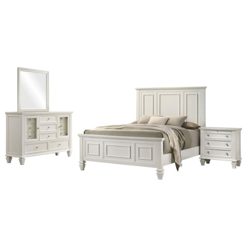 Sandy Beach - 4 Piece California King Bedroom Set - White
