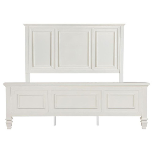 Sandy Beach - California King Panel Bed - Cream White