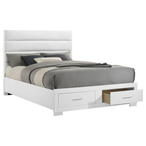 Felicity - California King Storage Bed - White High Gloss