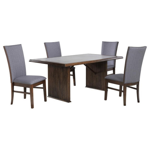Sherwood - 5 Piece Rectangular Dining Table Set - Brown / Dark Gray