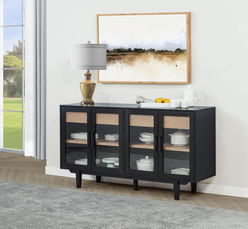 Middleton - 4-Door Sideboard Server With Dual Drawers - Black
