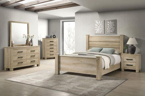 Oakglen - 5 Piece Eastern King Bedroom Set - Weathered Oak