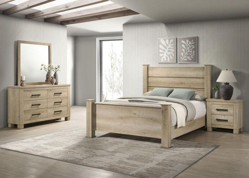 Oakglen - 4 Piece Eastern King Bedroom Set - Weathered Oak