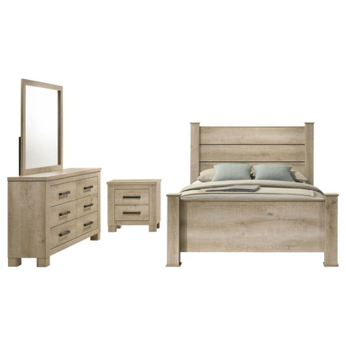 Oakglen - 4 Piece Queen Bedroom Set - Weathered Oak