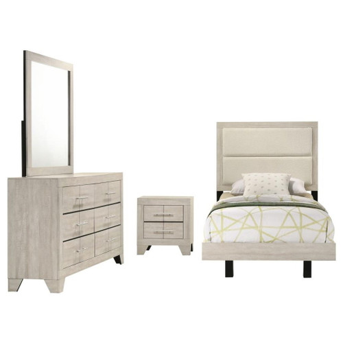 Trenton - 4 Piece Twin Bedroom Set - Rustic Cream