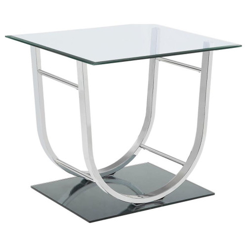 Danville - 2 Piece Glass Top Coffee And End Table Set - Chrome