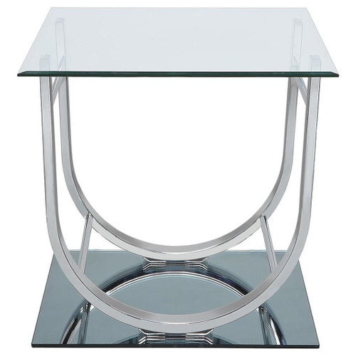 Danville - 2 Piece Glass Top Coffee And End Table Set - Chrome