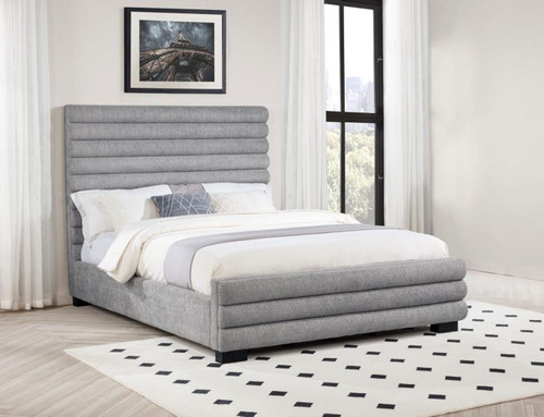 Patricia - Boucle Upholstered Queen Bed - Gray