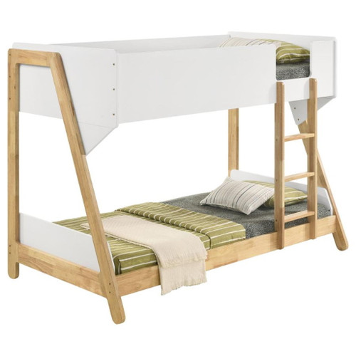 Frankie - Twin Over Twin Bunk Bed With 7" Mattresses - White