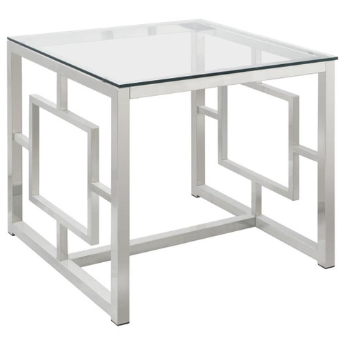Merced - 2 Piece Rectangular Coffee And End Table Set - Nickel