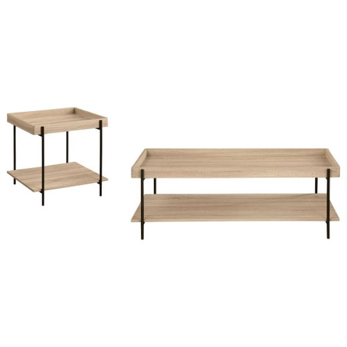 Fallon - 2 Piece Rectangular Coffee And End Table Set - Natural