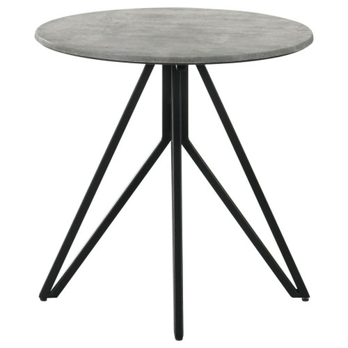 Hadi - 3 Piece Round Smarttop Coffee And End Table Set - Cement