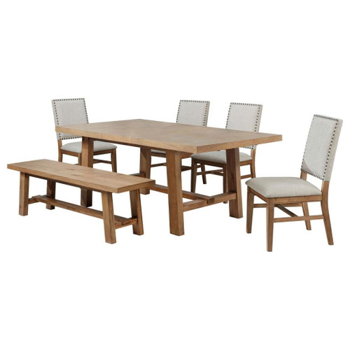 Middleton - 6 Piece Extension Leaf Dining Set - Brown And Beige