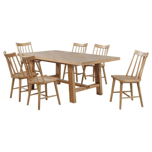 Middleton - 7 Piece Extension Leaf Dining Set - Natural Brown