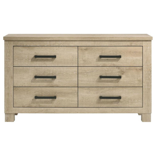 Oakglen - 6-Drawer Bedroom Dresser - Weathered Oak