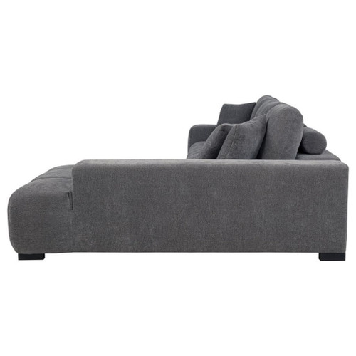 Octavia - Upholstered Sectional Chaise Sofa - Charcoal Gray