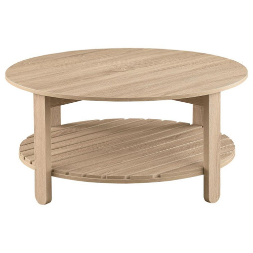 Fowler - 2 Piece Round Coffee And End Table Set - Natural