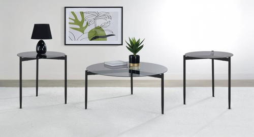 Rosalie - 3 Piece Round Coffee And End Table Set - Gray