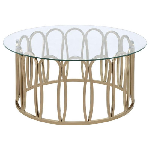 Monett - 2 Piece Coffee And End Table Set - Chocolate Brass