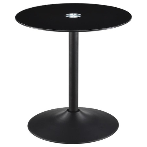 Ganso - 2 Piece Round Glass Top Coffee And End Table Set - Black