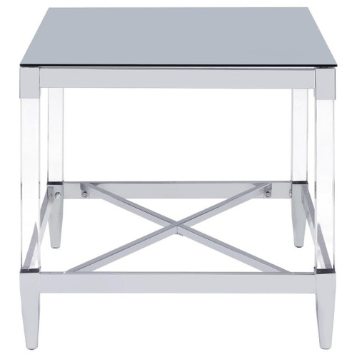 Lindley - 2 Piece Square Coffee And End Table Set - Chrome