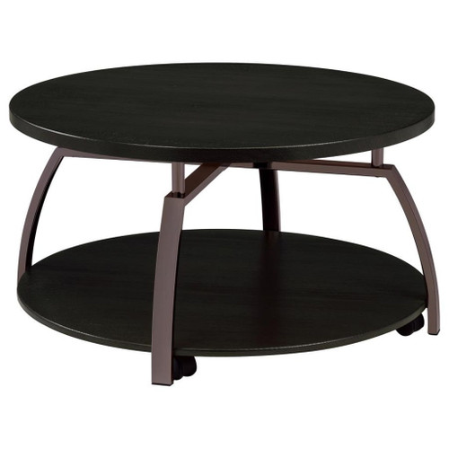 Dacre - 3 Piece Round Coffee And End Table Set - Dark Charcoal