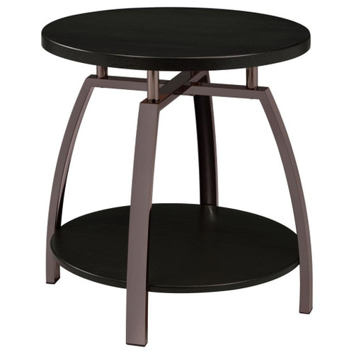 Dacre - 2 Piece Round Coffee And End Table Set - Dark Charcoal