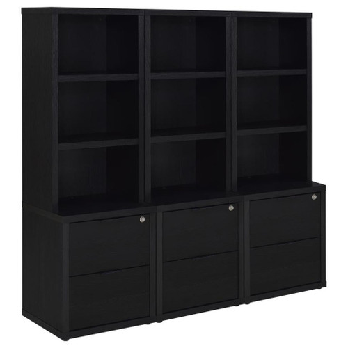 Westpark - 3 Piece Wall Unit Bookcase Set With USB - Black